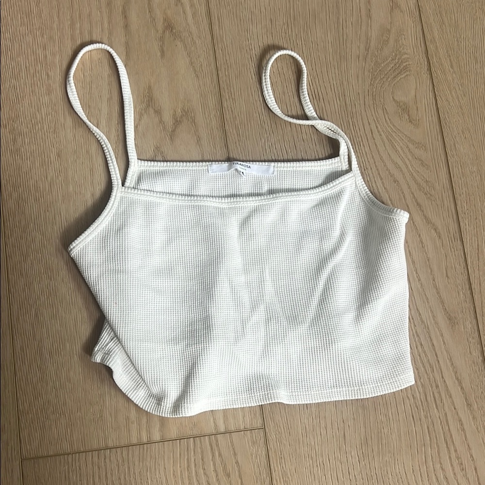 Tularosa cropped waffle cami